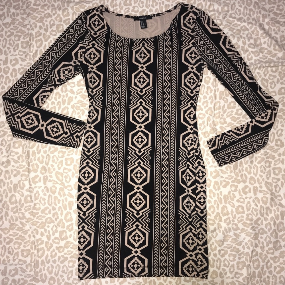 Forever 21 Medium Long Sleeve Mini Pencil Dress